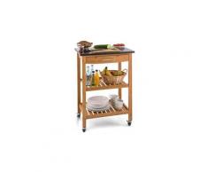 Tennessee Chariot de service cuisine Trolley 3 étages Bambou