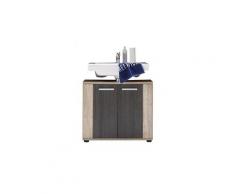Meuble sous lavabo chêne foncé lxhxp 70 x 61 x 32 cm