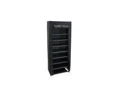Armoire à chaussures en métal et housse en tissu 27 paires