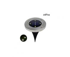 4pcs 4led solaire buried lumière sous la lampe au sol extérieur chemin de jardin platelage s754