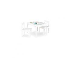 Table enfant sinna blanc 64x50cm + 2 chaises