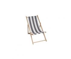 Chilienne pliante multiposition en coton CANCALE - Gris