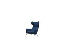 Fauteuil havana à oreilles en microfibre bleu marine softline