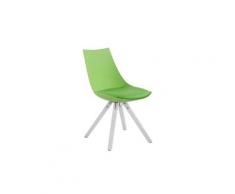 Chic chaise de salle à manger, de cuisine, de salon la havane cuir synthetique blanc carré