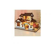 3d maison de poupée en bois ancienne ville bricolage miniature modèle cadeaux de noël jouets jouets éducatifs