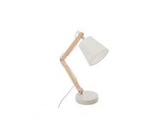 Lampe de bureau enfant en bois coloris blanc - dim : l.32 x l.12,5 x h.36 cm -pegane-