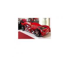 Lit voiture 229 x 111 x 60 cm coloris rouge