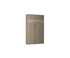 Armoire lit escamotable kompact ouverture assistée, coloris chêne couchage 140*200 cm.