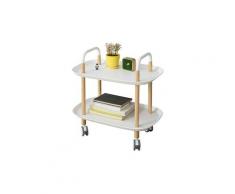 Sobuy® fkw76-w chariot de servie roulant à 2 niveaux table à roulettes de service desserte de cuisine salon salle de bain