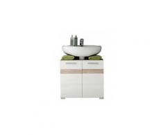Meuble sous lavabo chêne de san remo claire blanc ultrabrillant