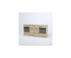 Icaverne buffet - bahut - enfilade combino buffet contemporain en bois aggloméré décor chene et wengé - l 170 cm