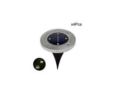 4pcs 4led solaire buried lumière sous la lampe au sol extérieur chemin de jardin platelage s753