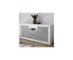 Enfilade 180 cm moderne effet béton et blanc serena 5