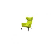 Fauteuil havana à oreilles en microfibre vert anis softline