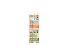 Icaverne - porte-manteaux et porte-chapeaux sublime porte-manteau mural avec 6 crochets 120 x 40 cm live life