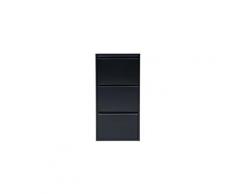 Icaverne meuble a chaussures shoebox meuble a chaussures - métal noir - 3 portes - l 51 cm