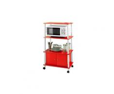 Sobuy® meuble rangement cuisine roulant en bois, chariot de cuisine de service micro-ondes frg12-r