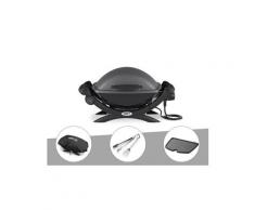 Barbecue électrique weber q 1400 + housse + kit ustensile + plancha