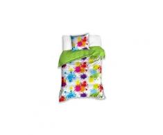 Paint housse de couette enfant - 100% coton - 1-personne (140x200 cm + 1 taie) - 1 pièce (70x80 cm) - multicolore