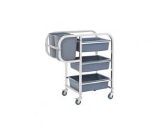 Chariot de cuisine avec récipients en plastique 87x43,5x92 cm