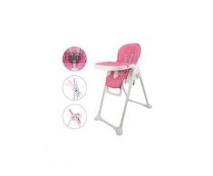 Chaise pliante pour bébé, chaise haute pour bébé, rose, taille déployée: 105 x 89 x 56 cm