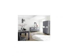 Salle à manger complète carbone - tarente n°1 - l 137/185 x l 90 x h 79 - neuf