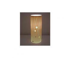 Lampe de chevet chambre d'enfant etoiles chocolat azur