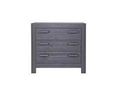Commode enfant pin massif brossé anthracite, H91 x L95 x P52 cm