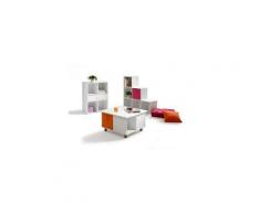 Icaverne meuble etagere compo meuble en escalier contemporain blanc mat - l 93 cm