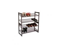 Etagère a chaussures métallique 4 tablettes bronze
