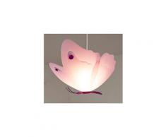 Lampe suspension chambre d'enfant papillon lilas et rose