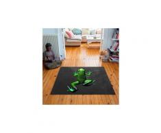 Tapis carré velours antidérapant imprimé animaux pow - 135 x 135 cm