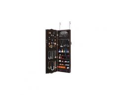 Armoire à bijoux avec serrure et miroir avce led 3 angles réglable brown