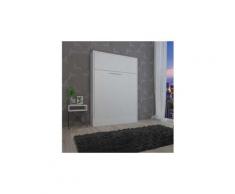 Armoire lit escamotable blanc - nany - l 158 x l 50/214 x h 240 - neuf