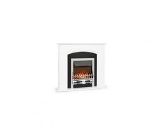 Verbier cheminée électrique avec thermostat - 2 puissances de chauffage- télécommande - blanche