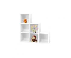 Etagère escalier en bois h93cm l93cm 6 niches compo