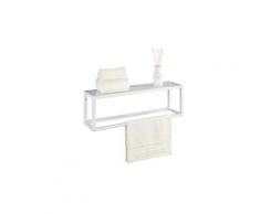 Etagère murale porte serviette moderne salta - l. 60 x h. 20 cm - blanc