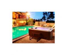 Spa 2 personnes - tahiti - blanc perlé - 18 jets - l210 x p110 x l74 cm