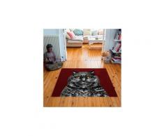 Tapis carré velours antidérapant imprimé animaux edgar - 135 x 135 cm
