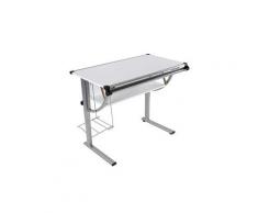 Table à dessin pour enfant réglable en hauteur plateau inclinable 40 degrés blanc helloshop26 0501023