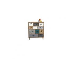 Commode Scandinave 11 tiroirs en bois patchwork Capri