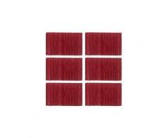 Linge de table gamme paramaribo napperons 6 pcs chindi plain bordeaux 30 x 45 cm coton