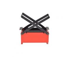 Icaverne - outils de cheminée superbe presse à papier de recyclage acier 34 x 14 x 14 cm noir et rouge