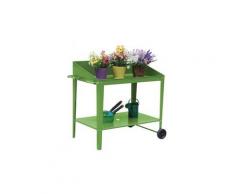 Pot de fleur en métal - carré potager sur pieds - 90x55x90cm - vert