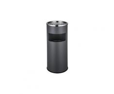 Cendrier extérieur design avec poubelle en acier inoxydable 30 litres gris helloshop26 2008128