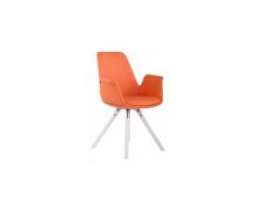 Superbe chaise de salle à manger, de cuisine, de salon mexico cuir synthetique blanc rond