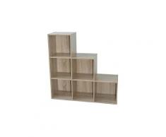 Etagère escalier en bois h93cm l93cm 6 niches compo
