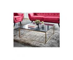 Table basse design aretha - marbre & métal - noir & doré