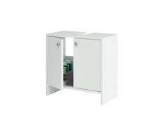 Meuble sous lavabo 2 portes coloris blanc, l52,3 x h52,5 x p27,9 cm -pegane-