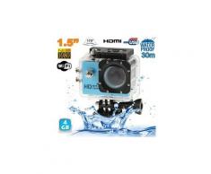 Caméra wifi sport embarquée plongée caisson caméscope full hd 1080p bleu 4 go - yonis
